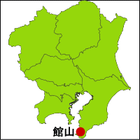 館山温泉郷の位置図